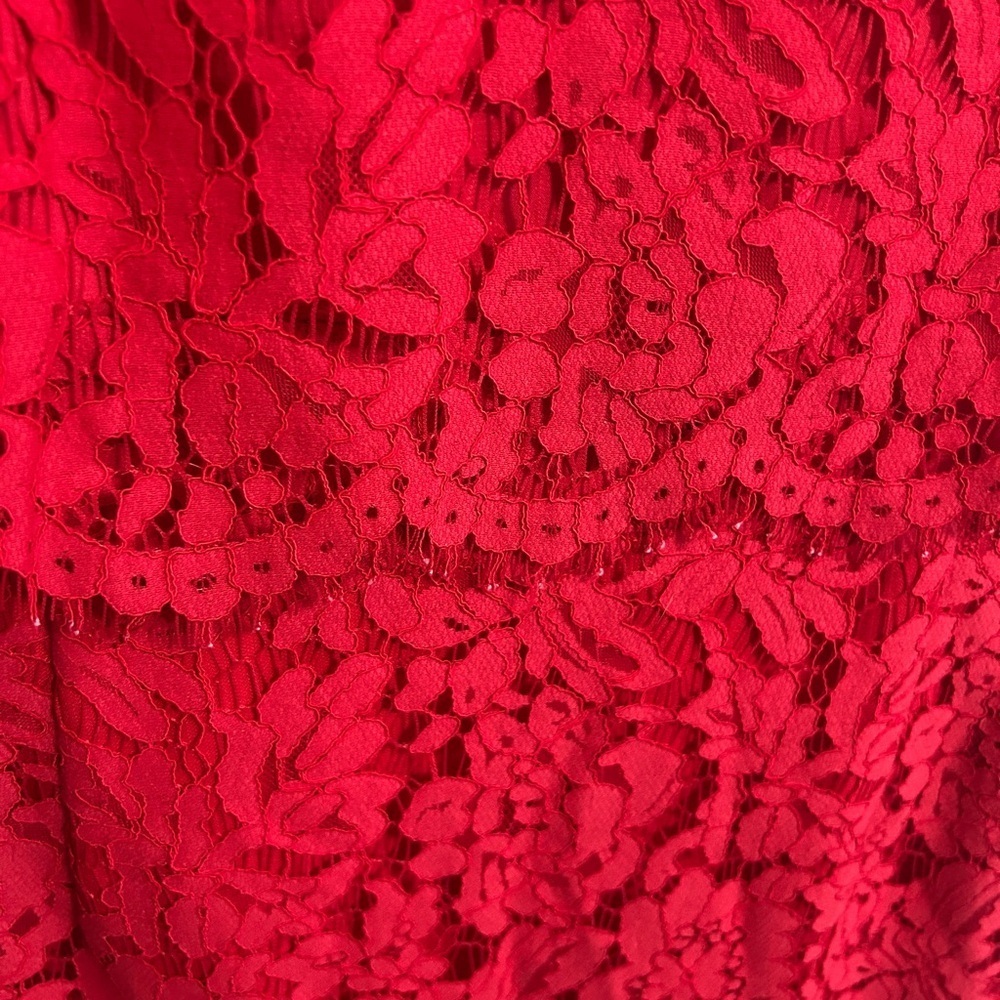 Good used condition Alex Marie Red Lace Dress size 16. Fully lined. Pretty! - Picture 2 of 11